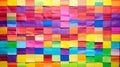 Sticky notes forming a rainbow pattern Royalty Free Stock Photo