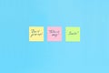 Sticky notes with handwritten motivational inscriptions