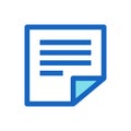 Sticky Notes, Memo Filled Line Icon Blue Color Royalty Free Stock Photo