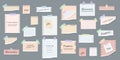 Sticky notes, memo messages, torn paper sheets. Royalty Free Stock Photo