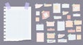 Sticky notes, memo messages, torn paper sheets. Royalty Free Stock Photo