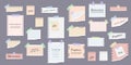 Sticky notes, memo messages, torn paper sheets. Royalty Free Stock Photo