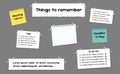 Sticky notes paper memo board. Reminder and message display Royalty Free Stock Photo