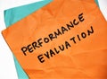 Sticky Notes With Performance Evaluation Written on Them Royalty Free Stock Photo