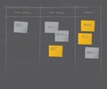 Sticky notes placed on project management table or dashboard concept vectors