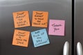 Sticky Notes on a Refrigerator