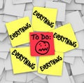 Sticky Notes To Do List Everything Overwhelming Tasks Royalty Free Stock Photo