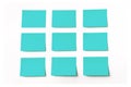 Sticky notes on white background