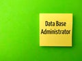 sticky notes with the word Data Base Administrator Royalty Free Stock Photo