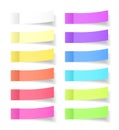 Sticky Paper Notes with Shadow Effect. Blank Color Memo Note Stickers for Posting Isolated on White Background. Vector Illustratio Royalty Free Stock Photo