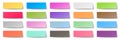 Sticky papers in different colours isolated, thin stripes of sticky post-it note paper collection stick note isolated