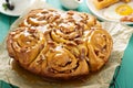 Sticky pecan buns on breakfast table