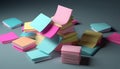 Sticky reminder: Ideas for business communication on multi colored adhesive notes generated by AI
