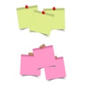 Sticky reminder notes. Colorfull and white stickers square Royalty Free Stock Photo