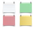 Sticky reminder notes realistic colored paper