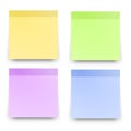 Sticky reminder notes realistic colored papers