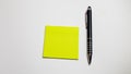 Sticky reminder reminder with black handle on light background - set of notepad stacks with different color options, office commun