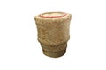 Sticky rice containers made of bamboo, isolated on white background with clipping path. Royalty Free Stock Photo