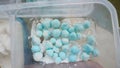 The sticky rice flour and tapioca starch are sweet marble blue c Royalty Free Stock Photo