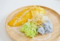 Sticky Rice with Mango, and coconut milk, Thai dessert Royalty Free Stock Photo