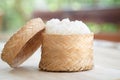 Sticky rice, Thai sticky rice in a bamboo wooden old style box