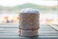 Sticky rice in a wicker basket Royalty Free Stock Photo