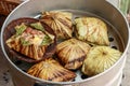 Sticky rice wrapped in lotus leaf or Zongzi is traditional Chinese food is made with sticky rice