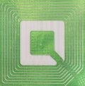 Sticky security chip texture. RFID smart label with integrated antenna. Radio frequency identification label for security Royalty Free Stock Photo