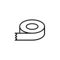 Sticky tape line vector icon. Dispenser drawing flat scotch label adhesive tape roll