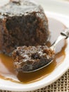 Sticky Toffee Pudding with Toffee Sauce Royalty Free Stock Photo