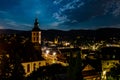 Stiftskirche and Baden-Baden City at Night Royalty Free Stock Photo