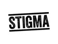 Stigma - a mark of disgrace associated with a particular circumstance, quality, or person, text stamp concept background