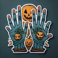 stiker halloween zombies hand zombie hand helloween stiker sticker Royalty Free Stock Photo