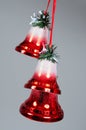 Three Christmas bells. Royalty Free Stock Photo