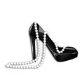 Stiletto shoe and pearl necklace