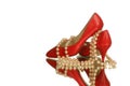 Stilettos with pearls Royalty Free Stock Photo