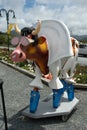 Stilish elvis cow garden sculpture