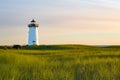 Still functioning, the Edgartown lighthouse in morning light Royalty Free Stock Photo