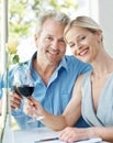Still going strong after all these years - Loving relationships. Happy mature couple toasting their love with two Royalty Free Stock Photo
