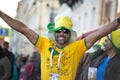 A football fan of Brasil at 2018 FIFA world cup in Russia