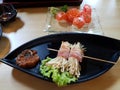 Still image of healthy Japanese dishes on table