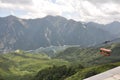 Still lake and cable car in Kurobe Toyama Royalty Free Stock Photo