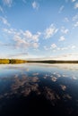 Still lake perfect reflection of sky and clouds Royalty Free Stock Photo