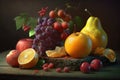 Still life of amazing fruits.