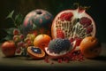 Still life of amazing fruits.