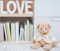 Still life with bear toy and love letters Royalty Free Stock Photo