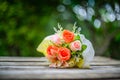 Still life with beautiful artificial roses