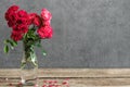 Still life with a beautiful bouquet of red roses flowers. holiday or wedding background Royalty Free Stock Photo