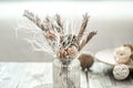 Still life beautiful vase with dried flowers Royalty Free Stock Photo