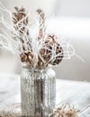 Still life beautiful vase with dried flowers Royalty Free Stock Photo